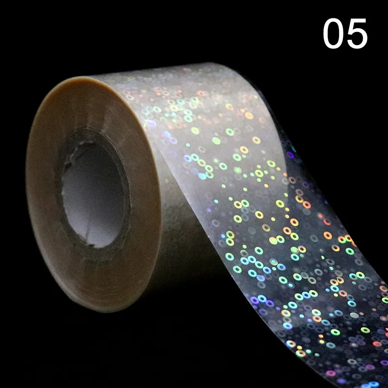 1 rollo holográfico cielo estrellado uñas Foils transparente láser punto uñas arte transferencia pegatinas calcomanías manicura decoraciones