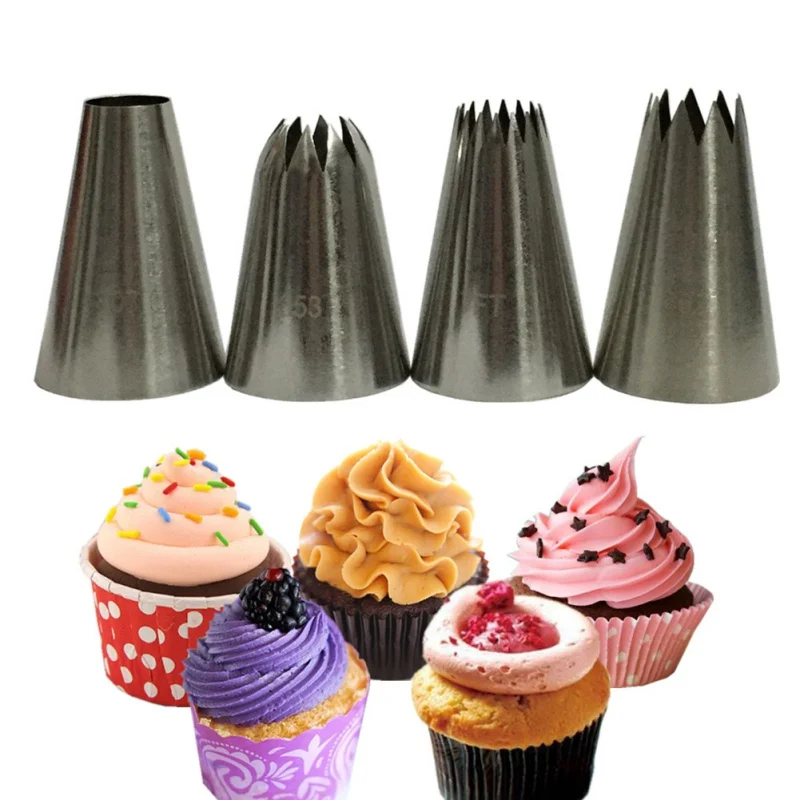 

1set Cake Nozzle Stainless Steel Icing Piping Nozzles Beak Cream Pastry Puff Cream Injector Cake Decorating Tool