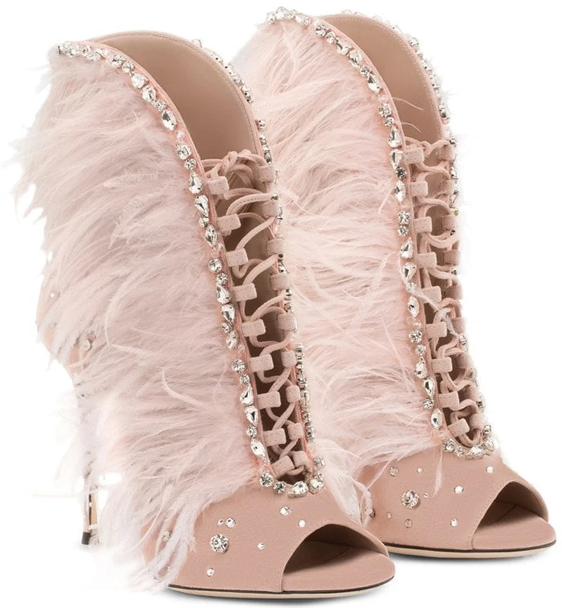 Giuseppe-Zanotti-Charleston-Pink-Suede-and-Feathers-High-Heel-Heels
