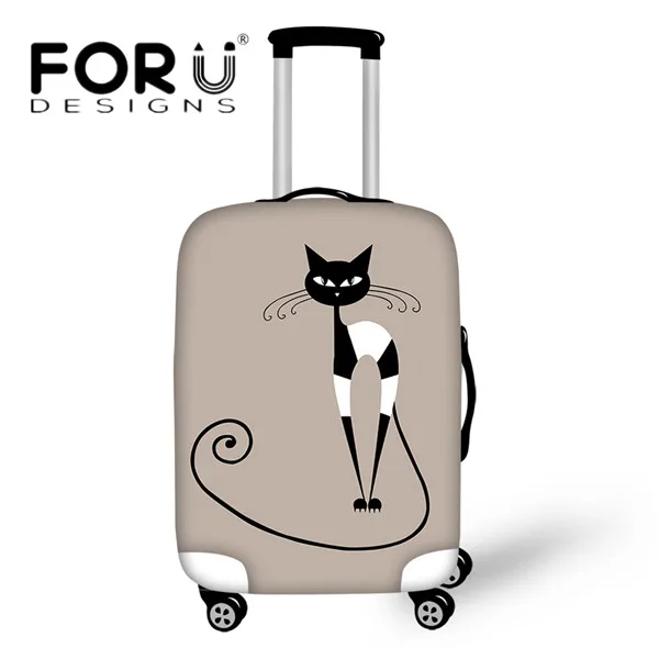 FORUDESIGNS/милый кот контур шаблон багаж защитный чехол спандекс водонепроницаемый дождевик для 18-30 дюймов чемодан - Цвет: CC1886