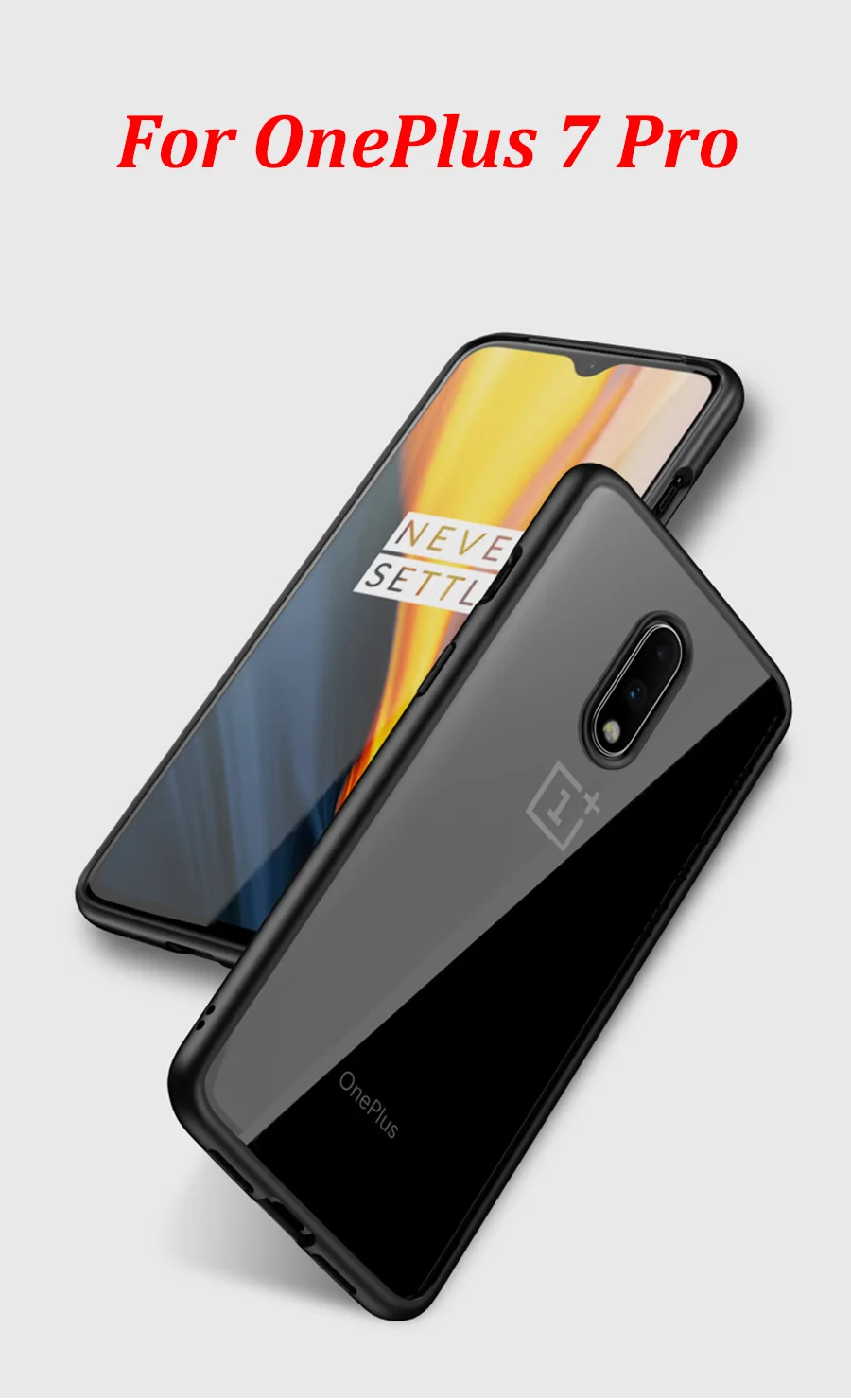 Для OnePlus 7 Pro Чехол антидетонационный прозрачный акриловый усиленный TPU RIJOW Мягкий силиконовый чехол One Plus 7 Pro Coque 1+ 7