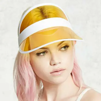 

2019 Summer PVC Hat Sun Visor Party Casual Hat Clear Plastic Adult Sunscreen Cap Visors Women Men Outdoor Hat Lady Cap