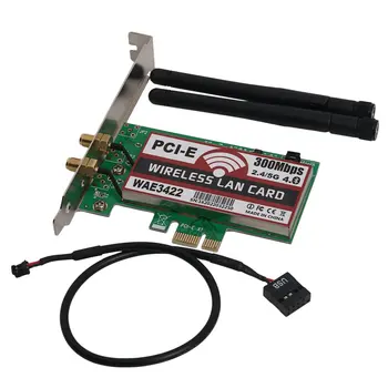 

Network Card, Bluetooth 4.0 Dual-Band 2G/5G 300Mbps Pci-E Pci Express Wae3422 Network Card Wlan Wifi Adapter