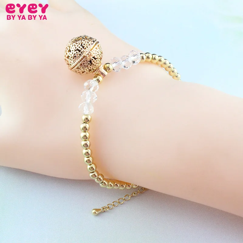 

1PC Gold Locket Bracelets with Diffuser Hole Ball Aromatherapy locket Bracelet Perfume Bottles Bracelets For Women