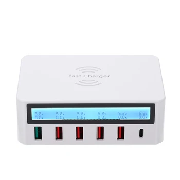 

USB Charging 6 Ports LCD Dock Wireless Charger of Universal Compatibility Charging Station for Family and Office Use