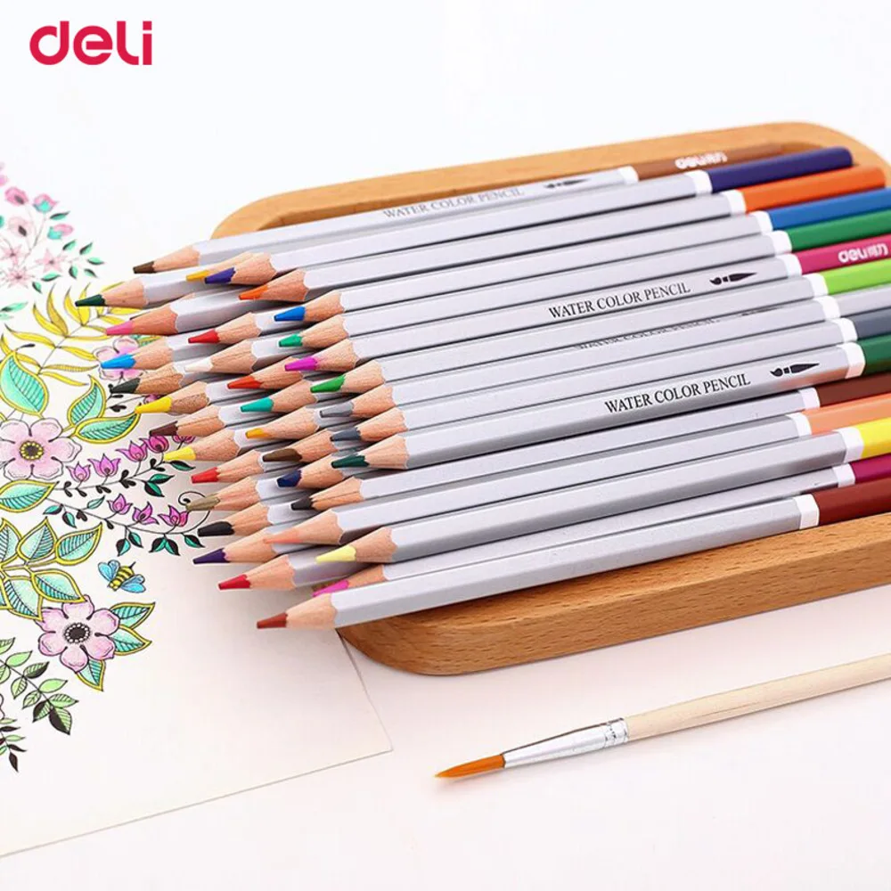 

Deli 36 colors a pack water color pencil with box student pencils painting colorful watercolor pen student supplies WJ-B G56