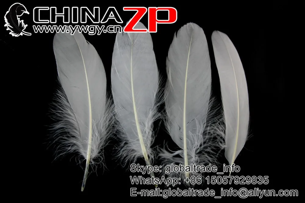 40 White bleach Goose Satinettes Loose Feathers (2)