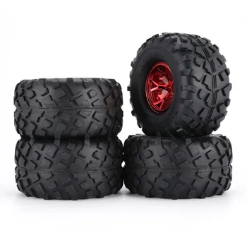 

AUSTAR 4pcs AX-3004 130mm Rim Rubber Tyre Tire Wheel Plastic Hub for 1/10 RC Bigfoot Model HSP HPI Beadlock Spare Parts fz