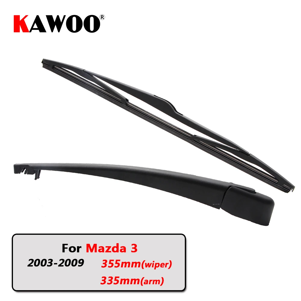 KAWOO Car Rear Wiper Blade Blades Back Window Wipers Arm For Mazda 3 Hatchback (2003 2009) 355mm