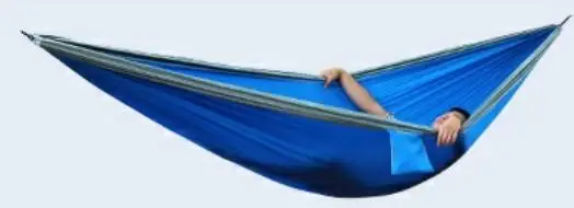 Большой парашютный легкий тканевый гамак для наружного кемпинга выживания пляжный двор 320*200 см - Цвет: Синий