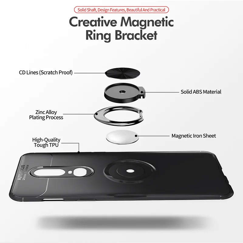 Чехол Alxun для OnePlus 7 Pro автомобильный держатель подставка магнитный ТПУ кронштейн
