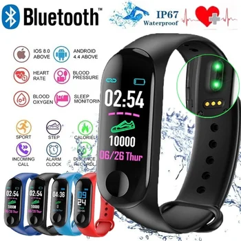 

Waterproof Smart Bracelet Heart Rate Blood Pressure Monitor Sport Pedometer Sedentary Reminder Fitness Tracker For IOS Android