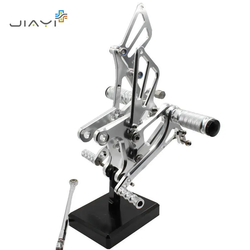 ЧПУ заготовки регулируемые Rearset подножки педали отдых задняя набор гонки для Kawasaki Ninja ZX6R ZX 6R 636 ZX636 2005-2008 06 серебро