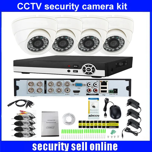 720 P HD Крытый ИК охранных Камера Системы 4CH HDMI AHD DVR CCTV комплект видеонаблюдения