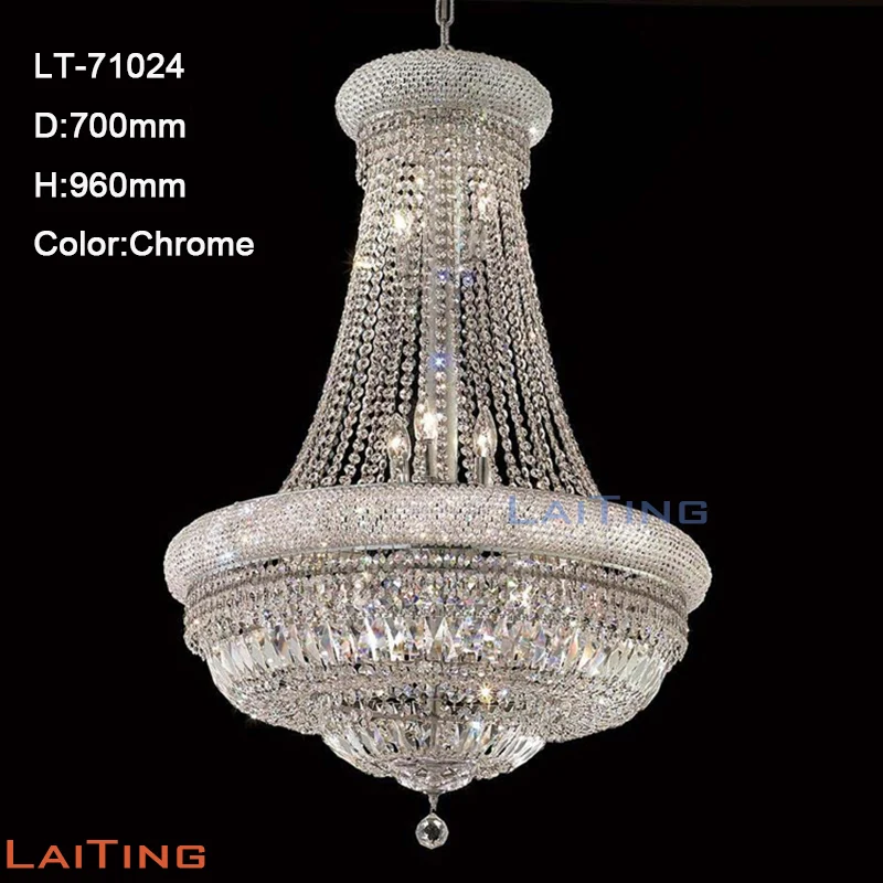 Laiting Lighting 71024 диаметр 60 см классическое золото K9 фойе хрустальная люстра осветительная арматура для гостиной - Цвет корпуса: D700mm