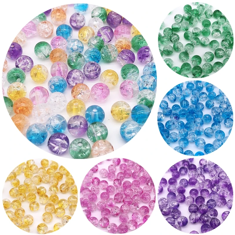 

50/30pcs/Lot 8/10mm New Cheap Round Shape Acrylic Broken Stones Beads Handmade DIY Bracelet Jewelry Accessories Making Wholesale