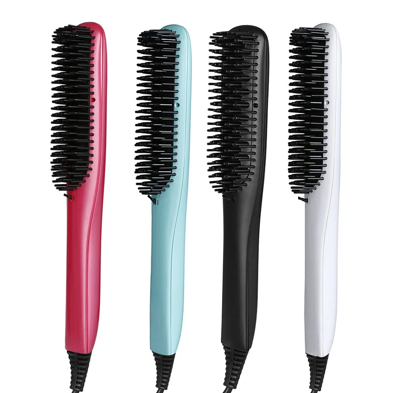 

Christmas Present New Anion LCD Hair Straightener Brush Best Hot Sale Straight Comb Alulminum + Ceramic Heating Hair Protection