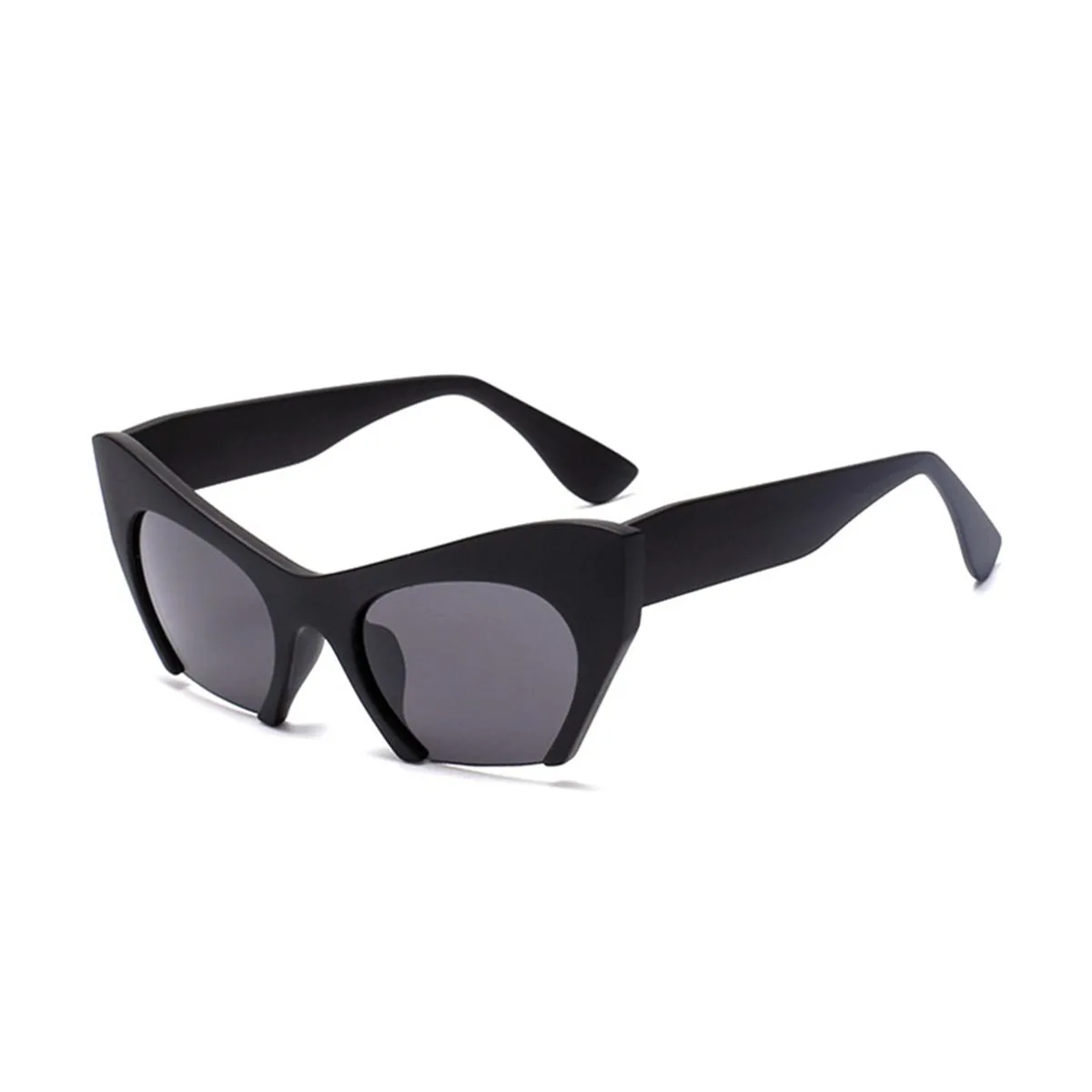 Крутые трендовые солнцезащитные очки кошачий глаз с полуоправой, женские модные прозрачные брендовые дизайнерские солнцезащитные очки для женщин и мужчин, Uv400 - Цвет линз: B