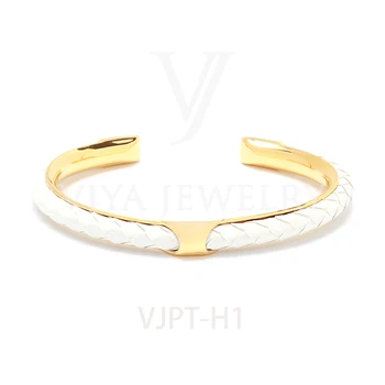 

Fashion White Python Leather Women Bracelets Luxury Fashion Women Leather Jewelry Custom Python Cords Bracelet Best Couple Gift