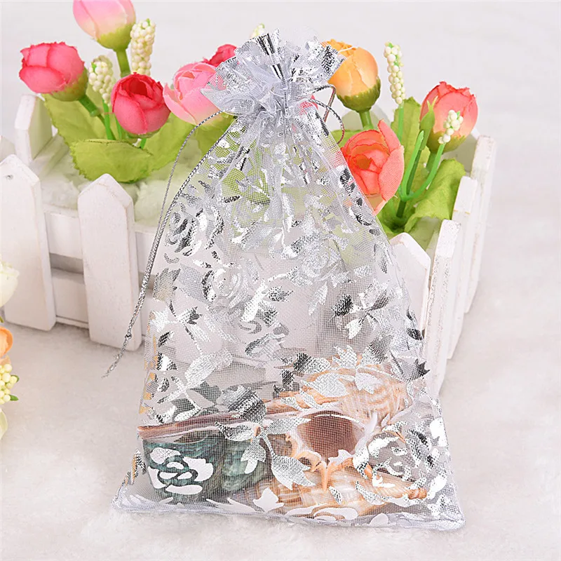 7*9 см 10 шт разноцветная Органза Подарочная коробка для ювелирных изделий свадебный подарочный мешочек для конфет с бабочкой
