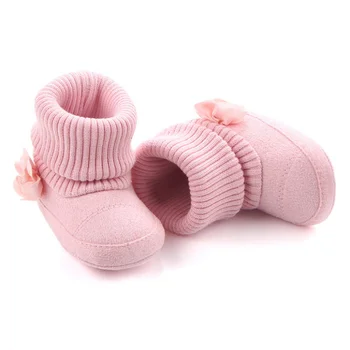 

Baby Boots Autumn Winter Cute Soft Comfortable Warm Flower Printed Shoes For Girl