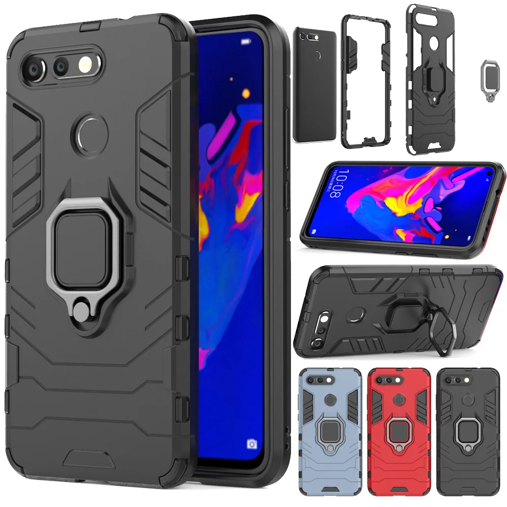 Для Huawei Honor View 20/V20 чехол двухслойная Броня с магнитным кольцом противоударный