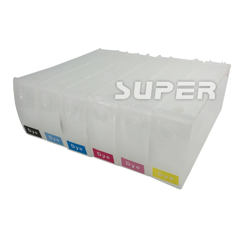 Refillable ink cartridge for HP 5000 5500 Z5100 with 680ml capacity 6 colors with chip Restore