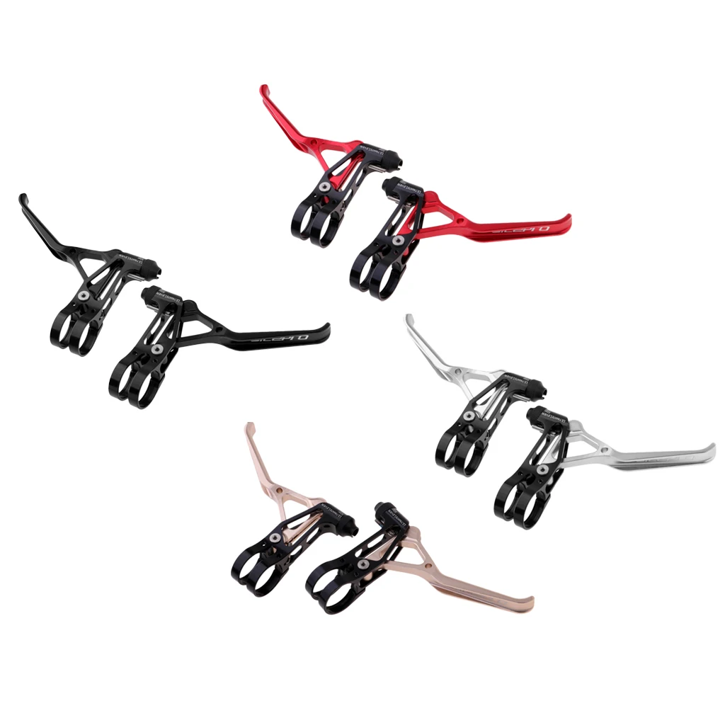 1 Pair Ultralight Bike Handlebar V Brake Levers Hand 3-Finger Brake Levers Replacement Alloy