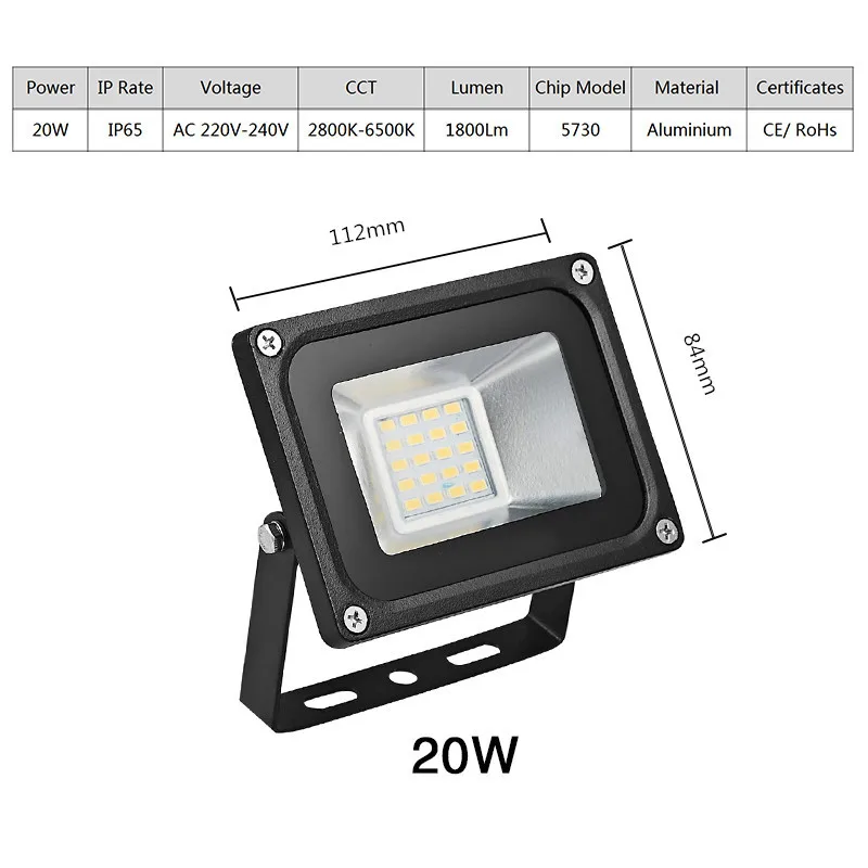 Holofotes ao ar Iluminação de Rua Luz de Inundação Laideyi w 220 v Mini Led Exterieur Refletor Livre Levou Holofotes 2 Pcs Ip65 20 6 led flood light