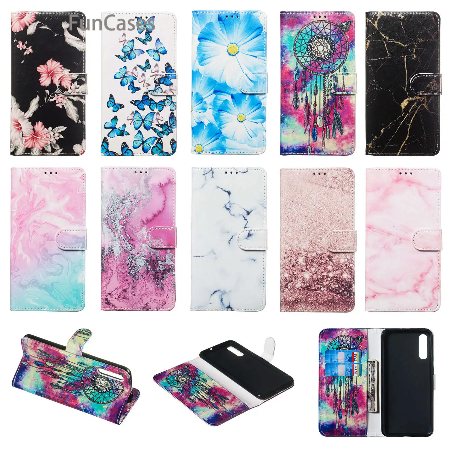 Bella Cellulare Casse Del Telefono Per Telefoon Samsung A50 Fundas Sfor Samsung Galaxy Telefon A50 Casa Dell'Unità Di Elaborazione Di Libro Di Cuoio D