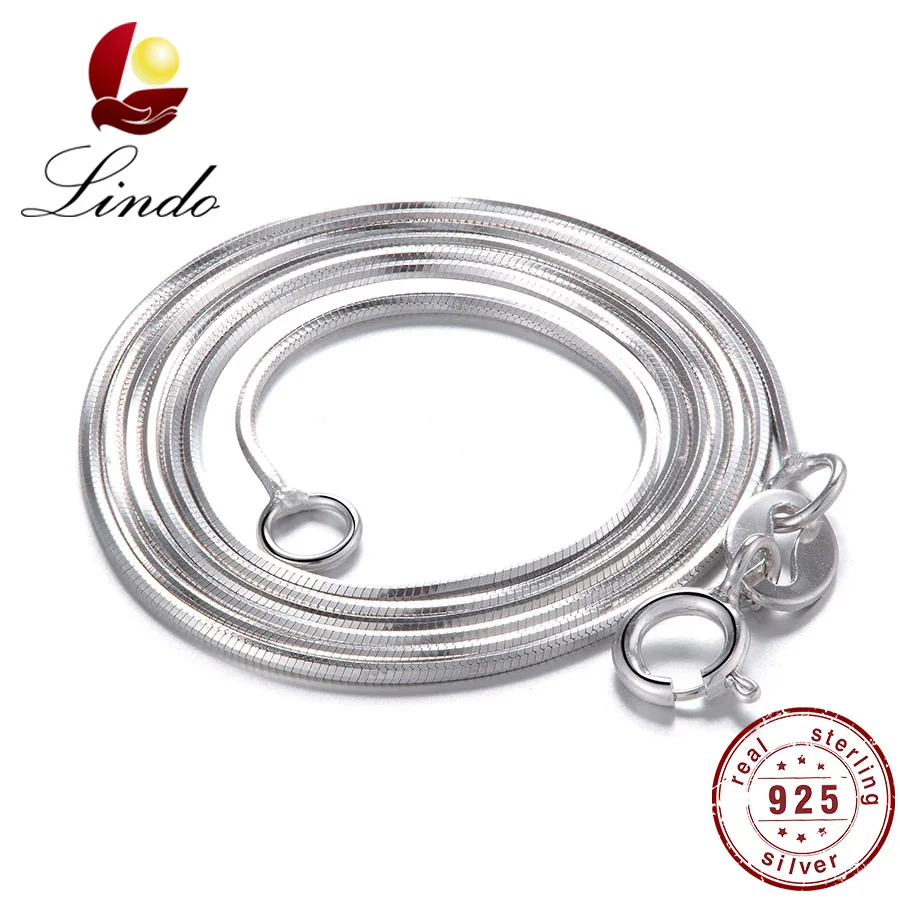 

Lindo Real 925 Sterling Silver Snake Chain Necklace For Women Fashion High Quality Solid Silver Jewelry 40/45/50cm Accessories