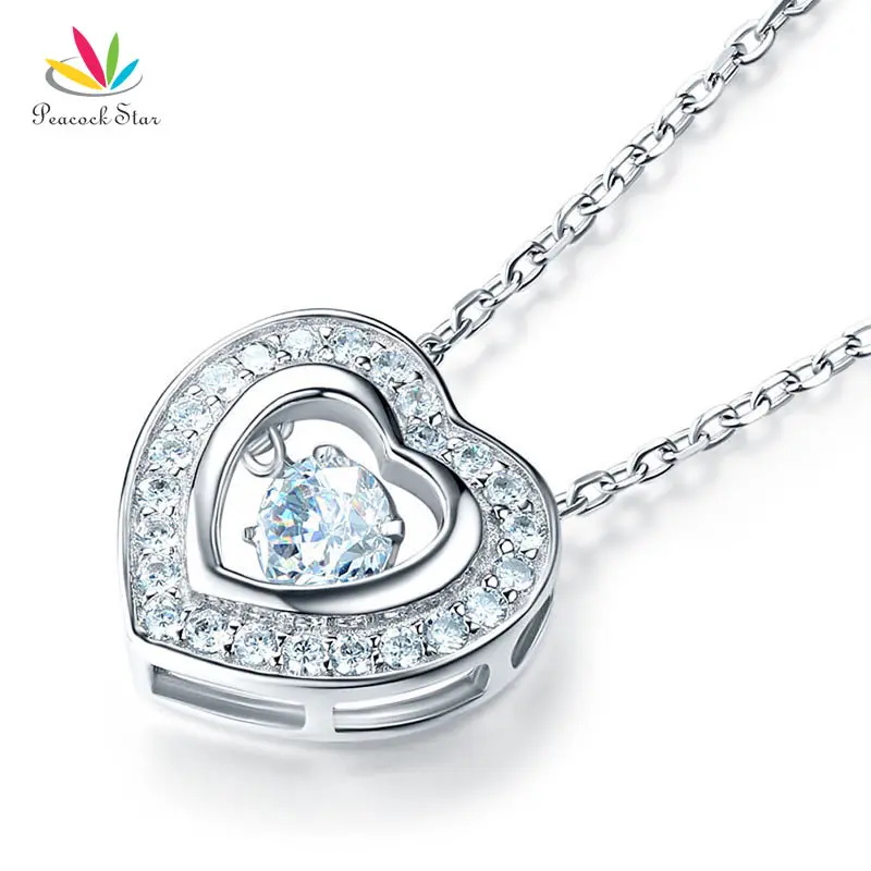 Павлин звезда сердце кулон ожерелье твердые 925 пробы серебро хорошо для невесты подарок CFN8051