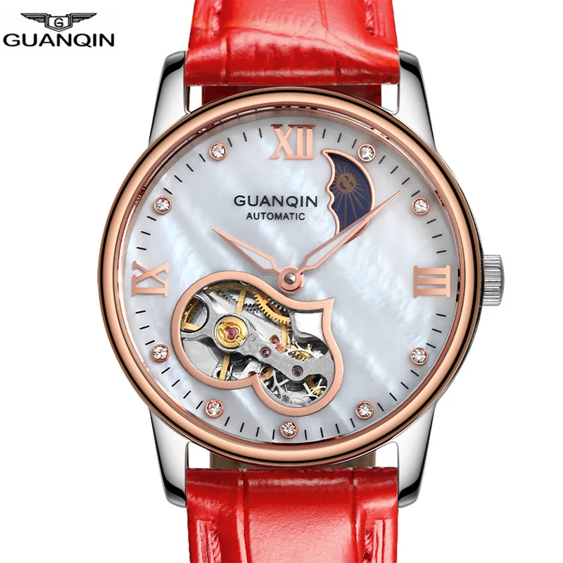 GUANQIN 2018 часы женские механические ДАМЫ Автоматические Tourbillon skeleton