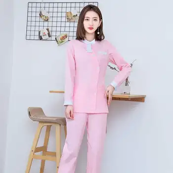 

S-XXXL Long Sleeve Nurse Scrubs Women Hospital Medical Uniform Top+Pants Set Beauty Salon SPA Uniforms Surgical Scrubs Wholesale