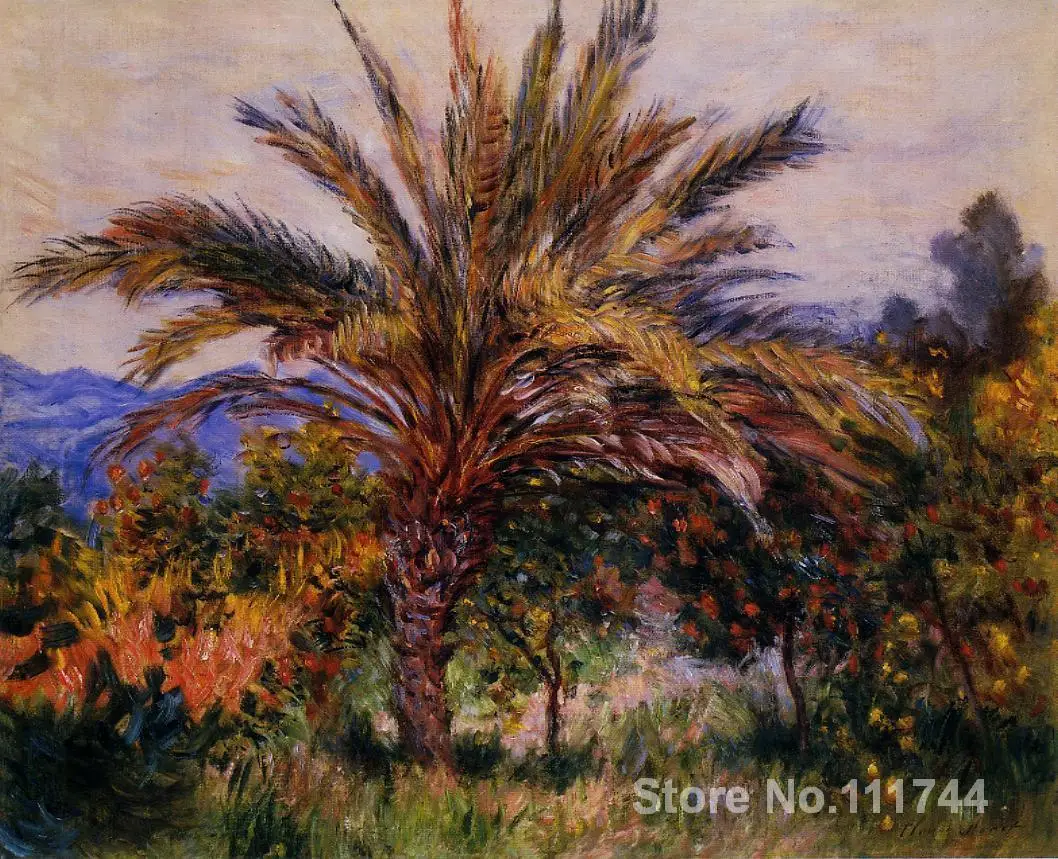 

impressionist art A Palm Tree at Bordighera Claude Monet paintings High quality Hand painted