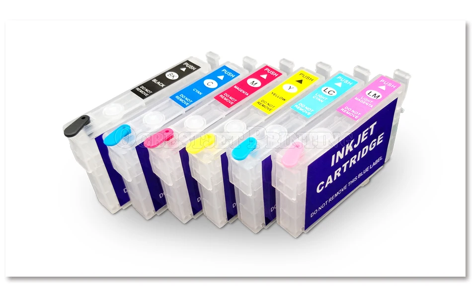 printer ink 6Colors/Set T0791-T0796 Refillable Ink Cartridge With Chip For Epson Stylus Photo 1400 1410 P50 1500W PX650 PX660 PX700W PX710W replacement inkjet cartridges