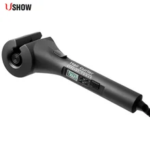 USHOW керамические щипцы для завивки волос Профессиональные Автоматические щипцы для завивки волос с ЖК-дисплеем Инструменты для укладки волос локон для завивки волос роликовая палочка