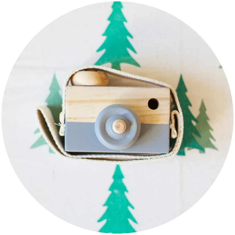 Милая деревянная камера в скандинавском стиле, игрушка для детей, украшение для детской комнаты, Обучающие принадлежности для раннего образования, реквизит для фотосъемки 9x6x3 см - Цвет: Grey