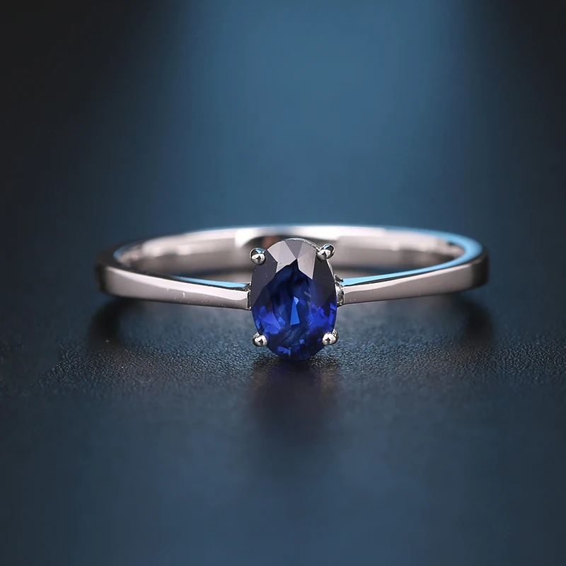 Robira Качество Модные 0.50ct натуральный сапфир обручальное кольцо для Для женщин