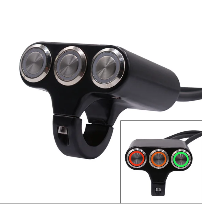 

by DHL/Fedex 50pcs Motorcycle Switch 22mm Handlebar Switches Headlight Hazard Brake Fog Light ON-OFF Aluminum Indicator DIY