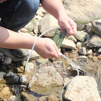 

1* Mini Water Filter With Hose Outdoor Portable Mini Water Filter For Hiking Camping Outdoor Survival Emergency Long Lasting