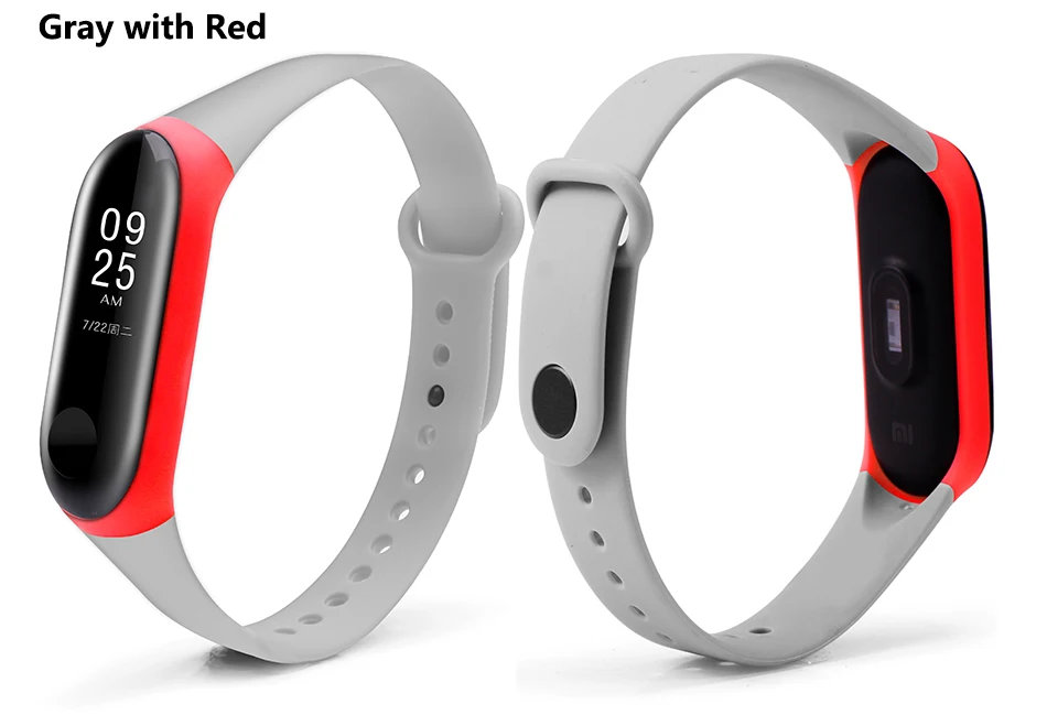 BOORUI mi band 3 ремешка двойной цвет mi band 3 Аксессуары pulseira mi band 3 сменный силиконовый ремешок для xiaomi mi3