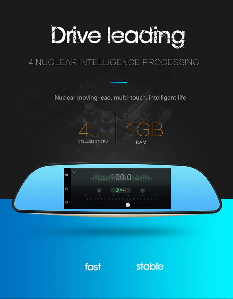 Зеркало видеорегистратор 7 дюймов Android 4 Full HD 1080P Bluetooth Wi Fi FM карта|dual lens camera|dual lensdvr