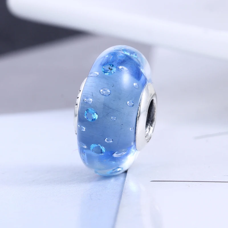 

2017 High Quality Purple Dark Ice Drops Murano Beads Fit Original Silver Charm Fit Pandora Bracelet Pendant DIY Jewelry Making