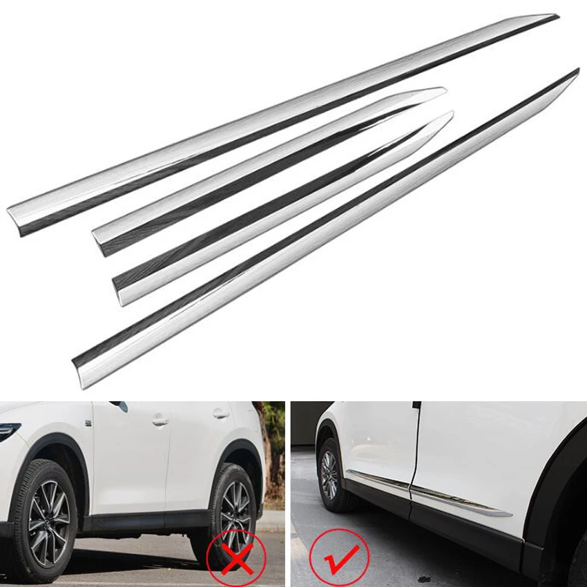 

Fit For Mazda CX-5 CX5 2017 2018 Chrome ABS Car Exterior Body Door Side Edge Decoration Strips Car Styling Moldings