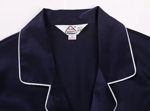 100% 퓨어 실크 여성용 클래식 잠옷 세트, 잠옷, M L XL YM007 4