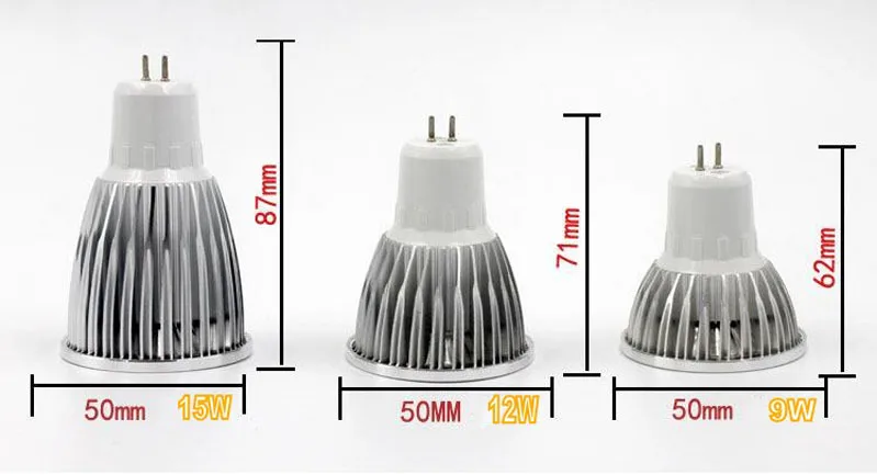 MR16 COB светодиодный светильник 12В MR16 GU10 E27 9 Вт 12 Вт 15 Вт 20 Вт 25 Вт теплый белый 2700 к 3000 К 4500 к 6000 К холодный белый светильник