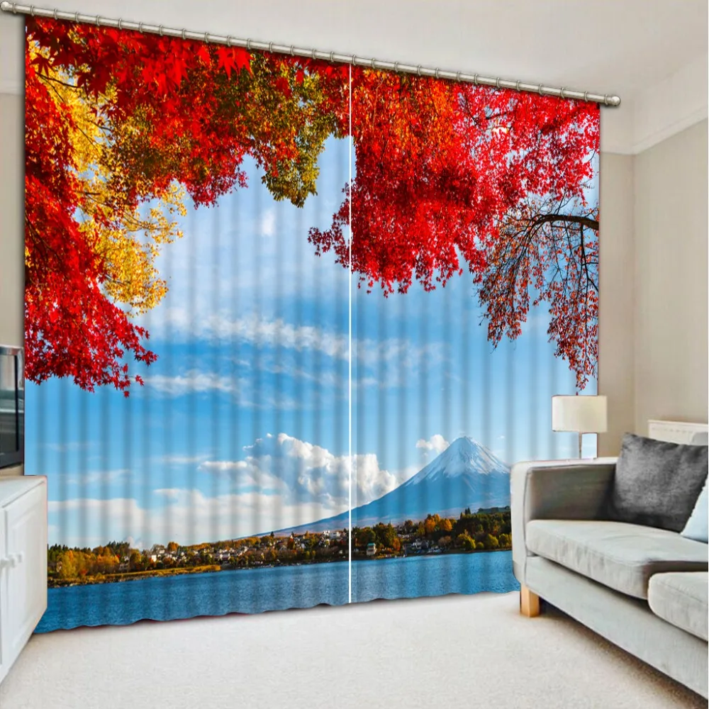 Nature scenery Curtains For Living room Bedroom Modern snow landscape