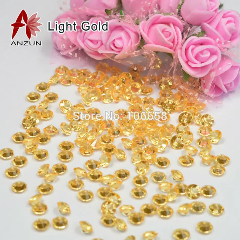 light gold 1000 шт 4,5 мм Свадебные украшения алмазные конфетти розовый - Цвет: light gold