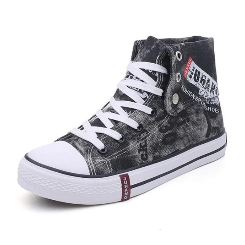 

LAIKIHAN Spring and autumn new retro high canvas shoes men casual denim breathable shoes Zapatillas sneakers couple shoes 35--46